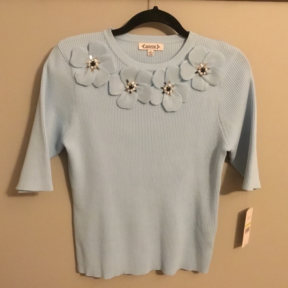 Nanette Lepore Blue rib sweater